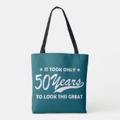 Lustiger 50. Geburtstag Retro-Typografie Tasche (Rückseite)