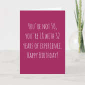 Lustiger 50. Textbasierter Geburtstag Karte (Vorderseite)