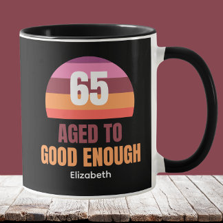 Lustiger 65. Geburtstagsbecher Vintage-Sonnenunter Tasse