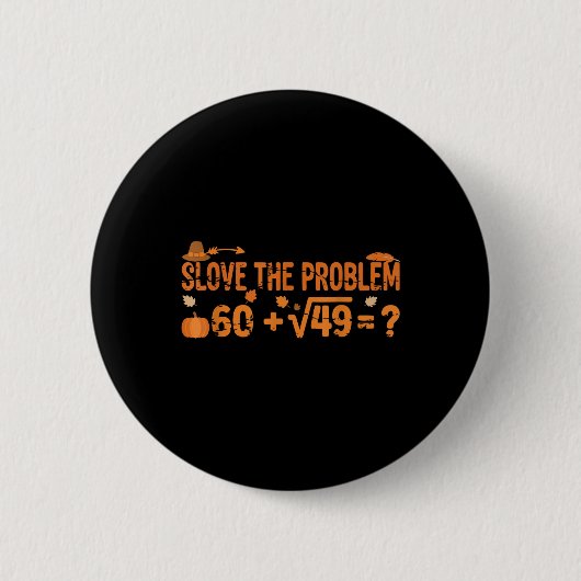 Lustiger 67 Mathe-Meme Thanksgiving Gen Alpha Pemd Button (Vorderseite)