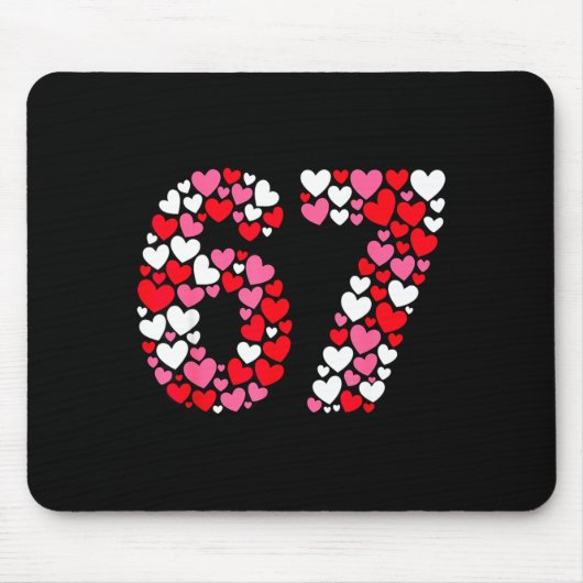 Lustiger 67 Meme 6 7 Gen Alpha Slang für Valentins Mousepad (Vorne)