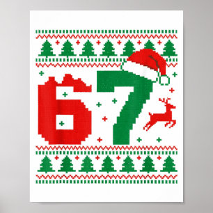 Lustiger 67 Meme 6 7 hässlicher Pullover Weihnacht Poster