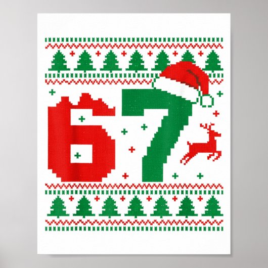 Lustiger 67 Meme 6 7 hässlicher Pullover Weihnacht Poster (Vorne)