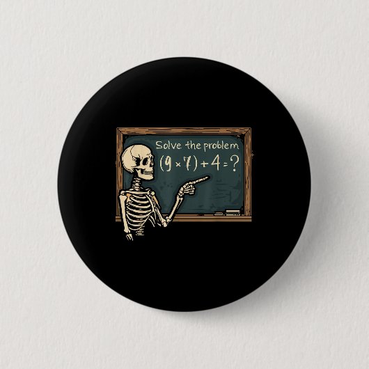 Lustiger 67 Meme Brainrot Witz Halloween Skelett M Button (Vorderseite)
