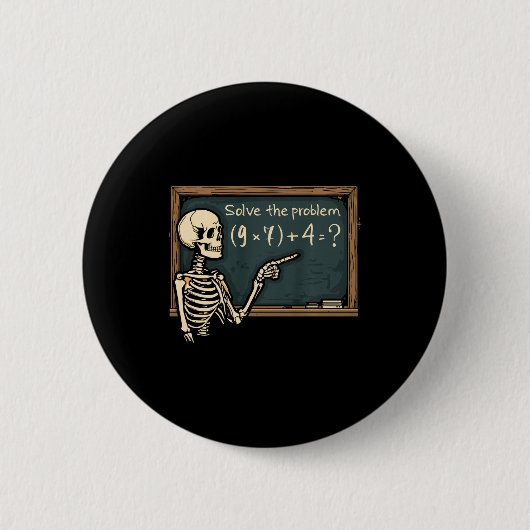 Lustiger 67 Meme Brainrot Witz Halloween Skelett M Button (Vorderseite)