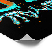 Lustiger 67 Meme Halloween-Skelett  Poster (Ecke)