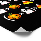 Lustiger 67 Meme-Kürbis-Geist-Mathe-Lehrer-Hallowe Poster (Ecke)