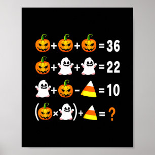 Lustiger 67 Meme-Kürbis-Geist-Mathe-Lehrer-Hallowe Poster