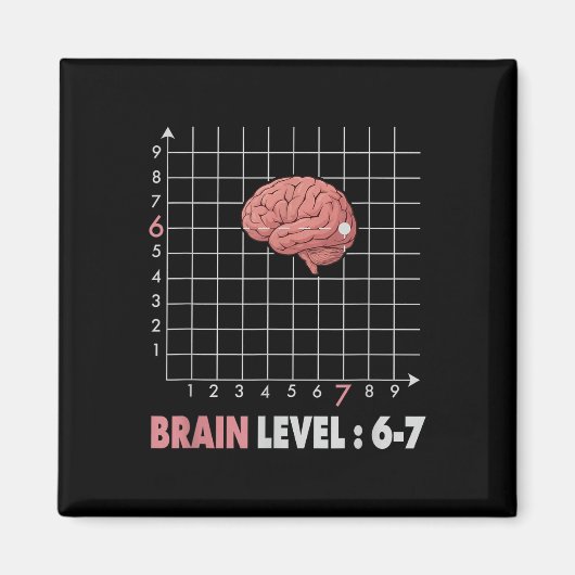 Lustiger 67 Meme Mathe Sechs Sieben Lehrer Brainro Magnet (Vorne)