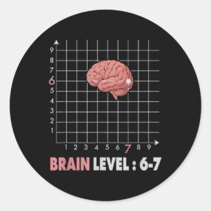 Lustiger 67 Meme Mathe Sechs Sieben Lehrer Brainro Runder Aufkleber