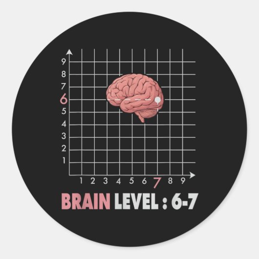 Lustiger 67 Meme Mathe Sechs Sieben Lehrer Brainro Runder Aufkleber (Vorderseite)