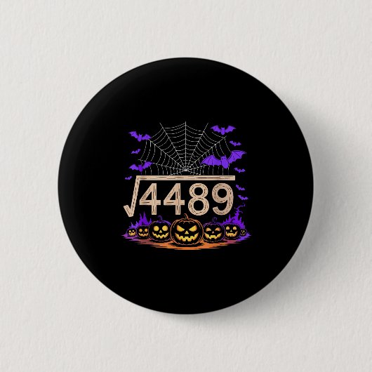 Lustiger 67 Meme Mathelehrer 6 7 Halloween Quadrat Button (Vorderseite)