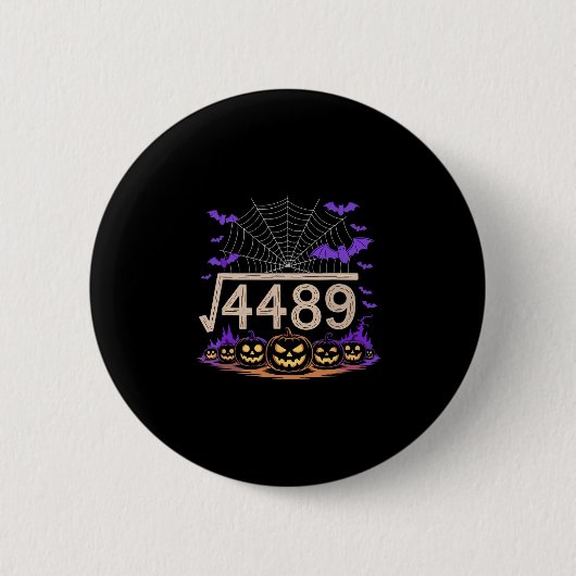 Lustiger 67 Meme Mathelehrer 6 7 Halloween Quadrat Button (Vorderseite)