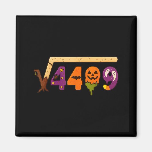 Lustiger 67 Meme Mathelehrer 6 7 Halloween Quadrat Magnet (Vorne)