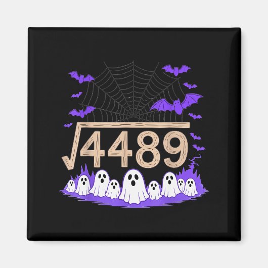 Lustiger 67 Meme Mathelehrer 6 7 Halloween Quadrat Magnet (Vorne)