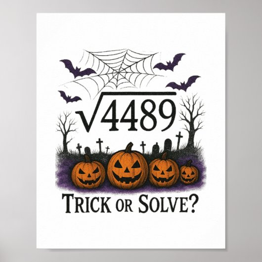 Lustiger 67 Meme Mathelehrer 6 7 Halloween Quadrat Poster (Vorne)