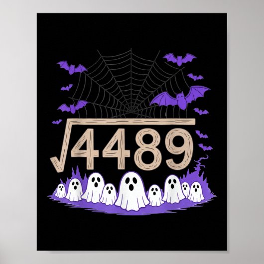 Lustiger 67 Meme Mathelehrer 6 7 Halloween Quadrat Poster (Vorne)