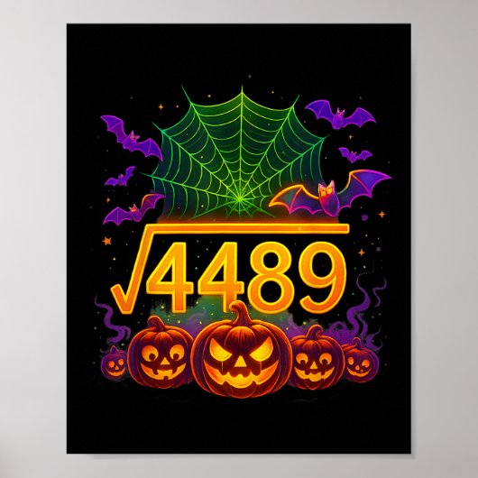 Lustiger 67 Meme Mathelehrer 6 7 Halloween Quadrat Poster (Vorne)