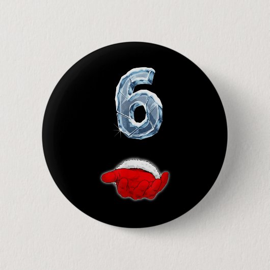 Lustiger 67 Meme Santa Hand Six Ironischer Weihnac Button (Vorderseite)