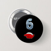 Lustiger 67 Meme Santa Hand Six Ironischer Weihnac Button (Vorne & Hinten)