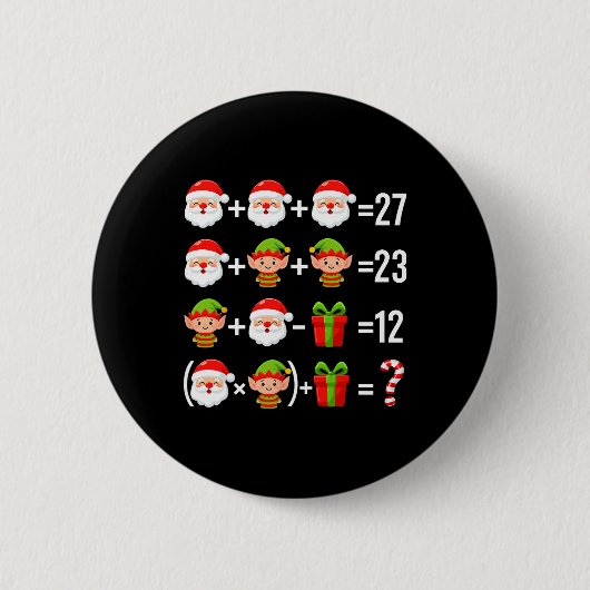 Lustiger 67 Meme Santa Mathelehrer Weihnachten Six Button (Vorderseite)