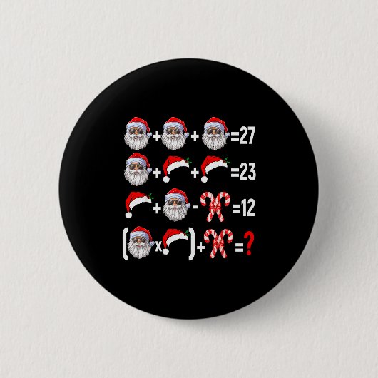 Lustiger 67 Meme Santa Weihnachtsbaum Mathelehrer Button (Vorderseite)