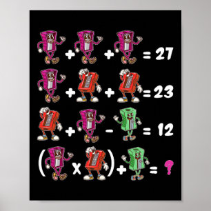 Lustiger 67 Meme-Schul-Mathematiklehrer Sechs Sieb Poster