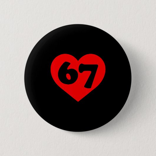 Lustiger 67-Meme-Sechs-Sieben-Matching-Paare-Valen Button (Vorderseite)