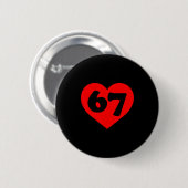 Lustiger 67-Meme-Sechs-Sieben-Matching-Paare-Valen Button (Vorne & Hinten)