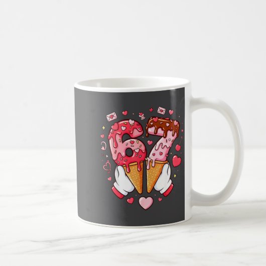 Lustiger 67 Meme Six Seven Eiscreme passende Paare Kaffeetasse (Rechts)