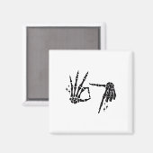 Lustiger 67 Meme Skeletthand 6 7 Halloween Six Sie Magnet (Vorderseite/Rückseite)
