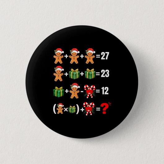 Lustiger 67 Meme Süßigkeiten Froher Santa Matheleh Button (Vorderseite)