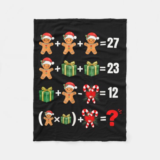 Lustiger 67 Meme Süßigkeiten Fröhlicher Santa Math Fleecedecke (Vorderseite)