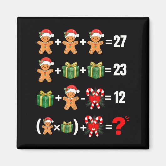Lustiger 67 Meme Süßigkeiten Fröhlicher Santa Math Magnet (Vorne)