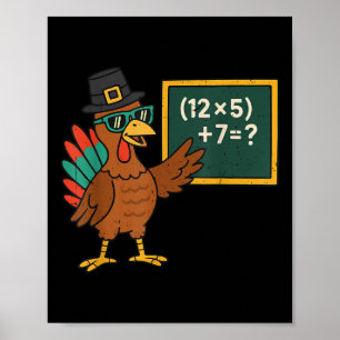 Lustiger 67 Meme Truthahn Mathelehrer Thanksgiving Poster