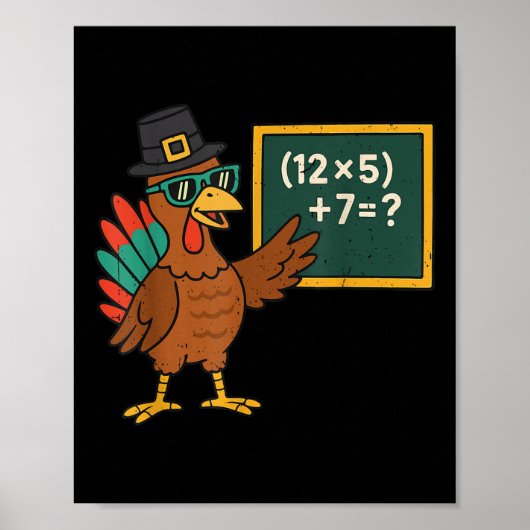 Lustiger 67 Meme Truthahn Mathelehrer Thanksgiving Poster (Vorne)