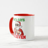 Lustiger 67 Meme Weihnachtsmann sagt SIEBEN SECHS  Tasse (Vorderseite Links)