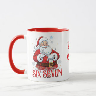 Lustiger 67 Meme Weihnachtsmann sagt SIEBEN SECHS  Tasse