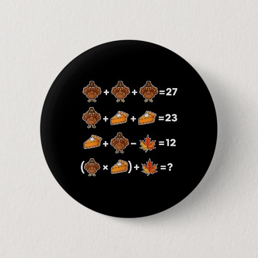 Lustiger 67 Memethanksgiving Mathelehrer Puzzle Tr Button (Vorderseite)