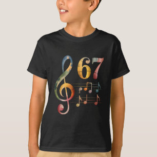 Lustiger 67 Musik Meme Slang Six Seven Musiklehrer T-Shirt
