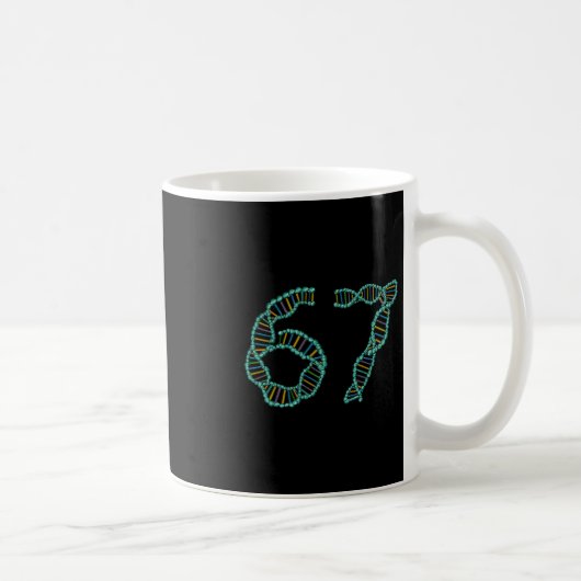 Lustiger 67-Nummern-Meme-DNA-Replikations-Molekula Kaffeetasse (Rechts)