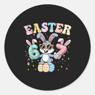 Lustiger 67 Osterhase 67 sechs sieben Meme Männer Runder Aufkleber