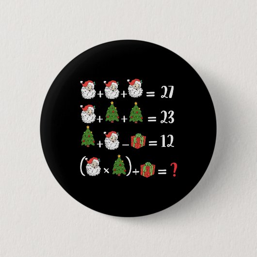 Lustiger 67 Six Seven Weihnachtsmann Baum Matheleh Button (Vorderseite)