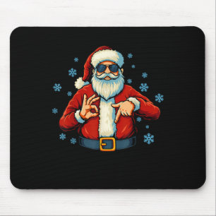 Lustiger 67 Weihnachten Santa Claus Hände Sechs Si Mousepad