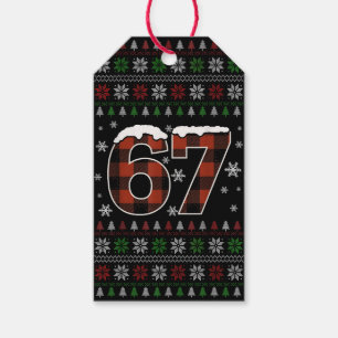Lustiger „67“ Weihnachts-Meme – Rot und Grün Karie Geschenkanhänger