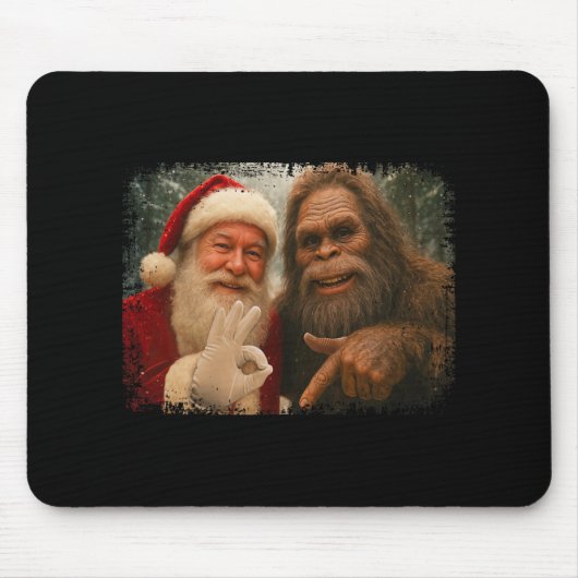 Lustiger 67 Weihnachtsmann mit Bigfoot Six Seven 6 Mousepad (Vorne)