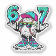 Lustiger 6 7 Baseball-Drip-Meme-Vinyl-Aufkleber