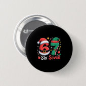 Lustiger 6 7 Meme Elf Santa Weihnachten Sechs Sieb Button (Vorne & Hinten)