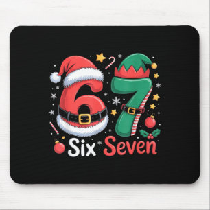 Lustiger 6 7 Meme Elf Santa Weihnachten Sechs Sieb Mousepad