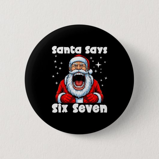 Lustiger 6 7 Meme Großer Mund Junge Weihnachtsmann Button (Vorderseite)